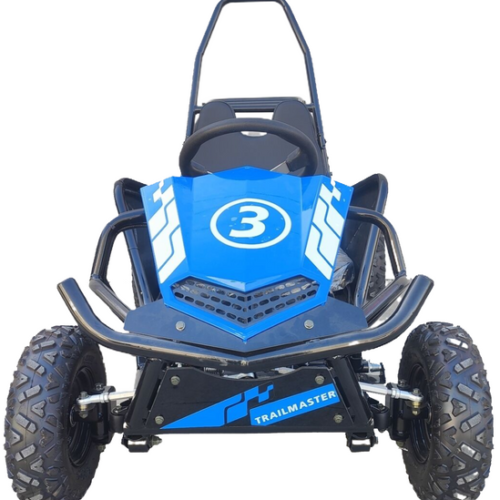 TrailMaster Cheetah i3 Kids Electric Mini Go Kart, 3-Speed settings, with Reverse, Kids Ages 4-9 – Blue